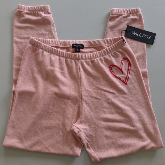 Wildfox Sketchy Heart pink sweatpants - Picture 4 of 6